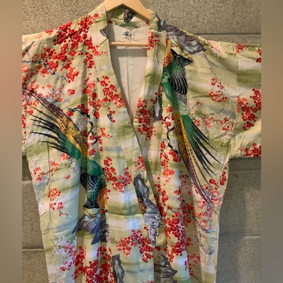 Vintage Japanese hand painted robe kimono floral - Picture 6 of 15